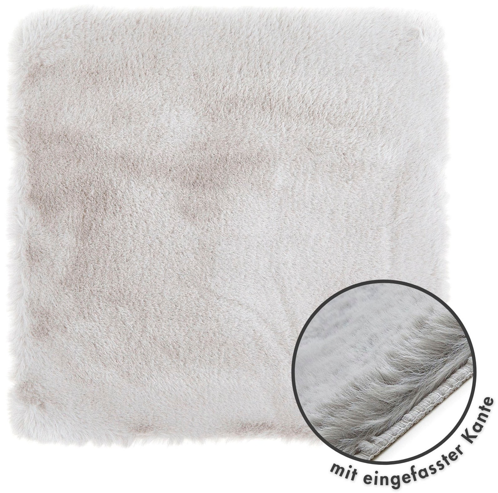 Stuhlkissen LUXOR LIVING "Sitzauflage Novara", grau (silber, felloptik unifarben), B:40cm L:40cm, Polyester, Dekokissen_Sitzkissen_Kissenhüllen, Kunstfell, rund oder eckig, sehr weich, auch als 4er Set bestellbar Image