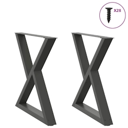 vidaXL Esstisch Beine 2 Stück Anthrazit 70x(72-73,3) cm Stahl Image