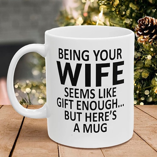 Deine Ehefrau sein 11oz Lustige Tasse Feiertagskaffee Becher von der Ehefrau Lustiges Xmas Geschenk Familie Geburtstag Saisonale Trinkgefäße Image
