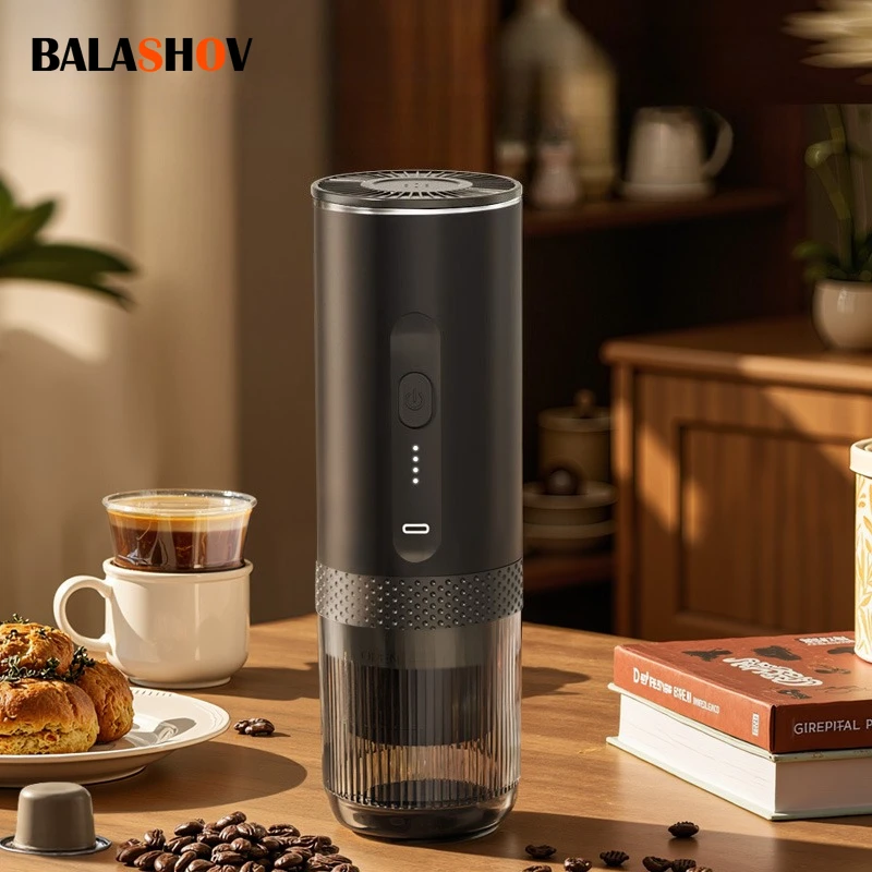 Tragbare Espressomaschine, 20-Bar-Heizung, Kaffeemaschine, kabellos, wiederaufladbar, konzentrierte Extraktion, Kaffeemaschine, Reisebüro Image