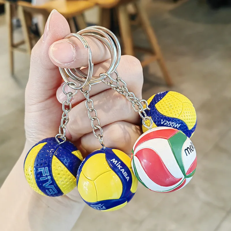 1xFashion PVC Volleyball Schlüsselbund Ornamente Business Volleyball Geschenke Strand Ball Sport Für Spieler Männer Frauen Schlüsselbund Geschenk Image