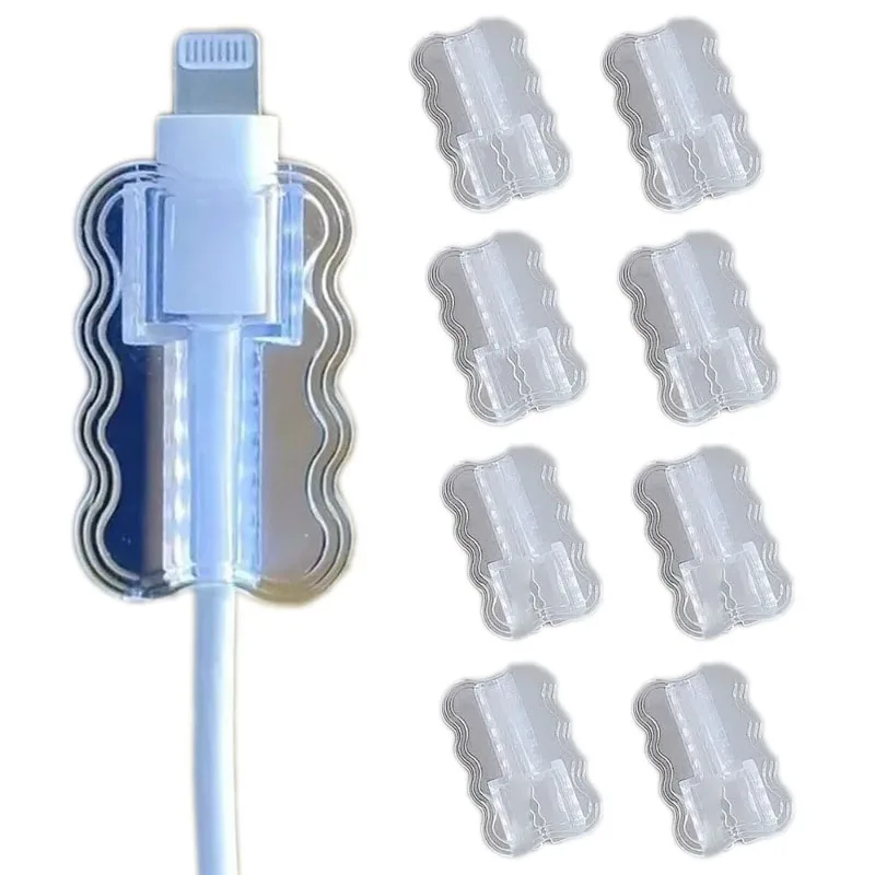 5/10 Stück transparenter Datenkabelschutz, bruchsicher, verschleißfest, Datenkabelhülsen, doppellagig, Wellen, Sturzprävention Image