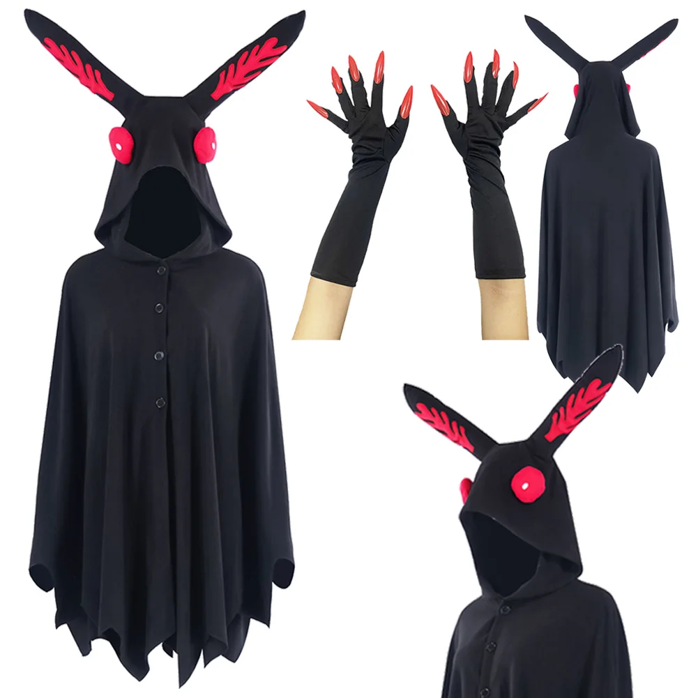 Halloween Cosplay Motte Mann Coak Handschuh Weibliche Erwachsene Outfits Party Disguise Roleplay Kostüm Anzug Outfits Halloween Karneval Image