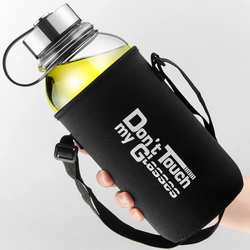 GIANXI Glas-Wasserflaschen mit großem Fassungsvermögen, tragbar, auslaufsicher, für Outdoor-Sport, Camping, Picknick, Fahrrad, Radfahren, Tour, Trinkflasche Image
