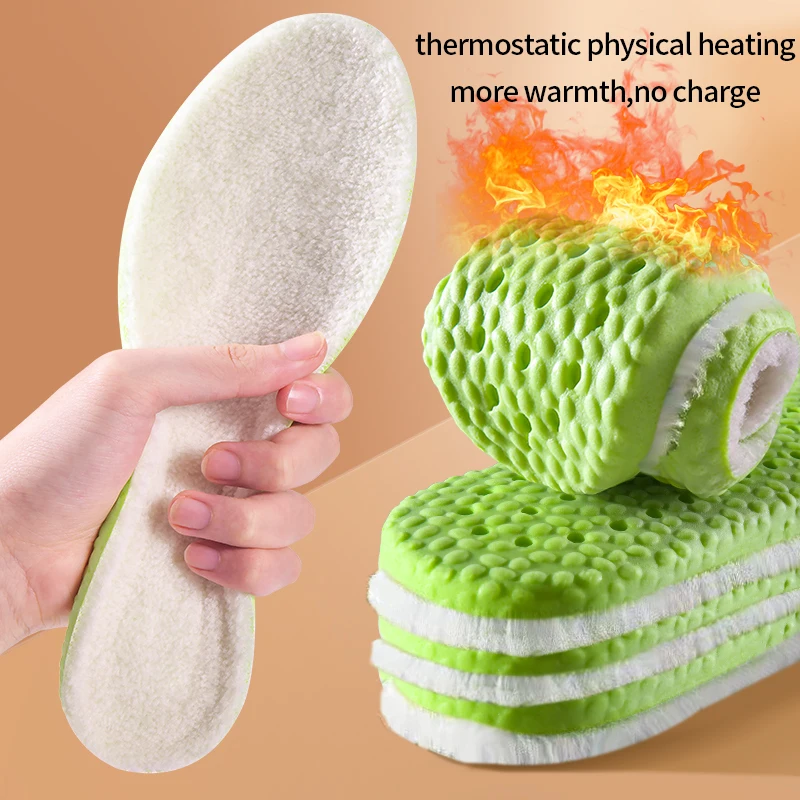 Warme Einlegesohlen für Schuhe, Winter, antibakteriell und Deodorant, EVA-Schuhpolster, Damen und Herren, atmungsaktive Sportschuhe, Innensohle