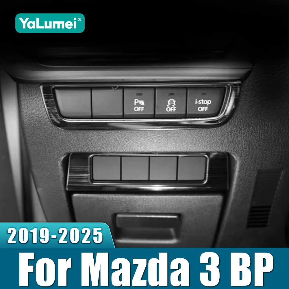 Für Mazda 3 BP 2019 2020 2021 2022 2023 2024 2025 Edelstahl Auto Scheinwerfer Einstellung Taste Dekoration Abdeckung zubehör Image