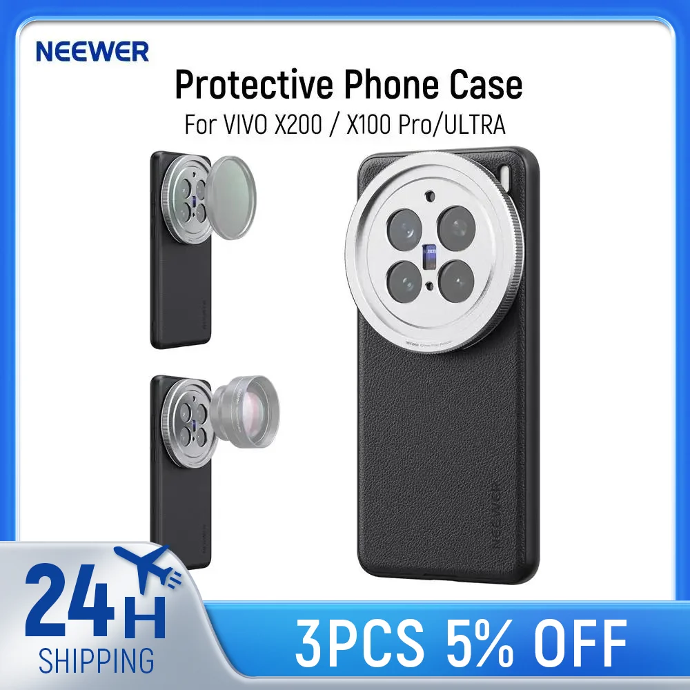 NEEWER Schutzhülle für VIVO X200 Pro/ULTRA/X100 ULTRA, robustes TPU + PC-Kunstleder mit 17-mm-Objektivhalterungen Image