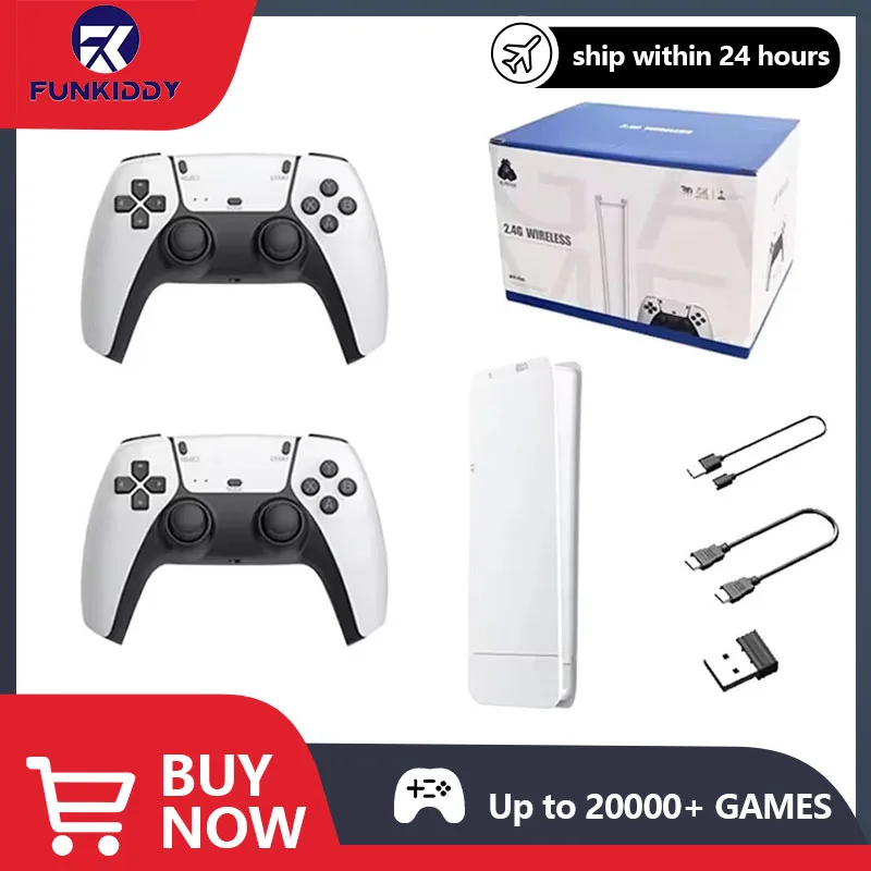 M15 Video Game Console 4K TV Game Stick 64/128G Built-in 20000 Games Retro Handheld Game Player With Wireless Gamepad Controller