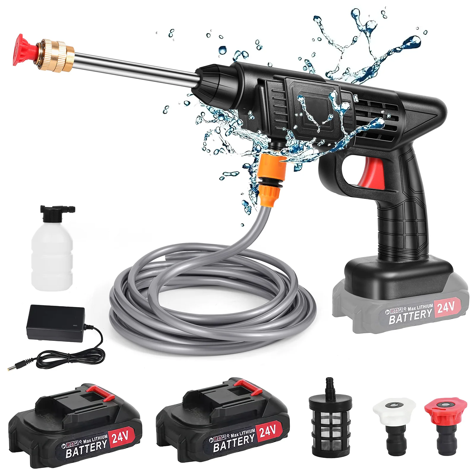 Elektrische Hochdruck-Waschmaschine, wiederaufladbare Autowaschpistole, kabellose elektrische Wasserpistole, Schaummaschine für Makita 21 V Akku