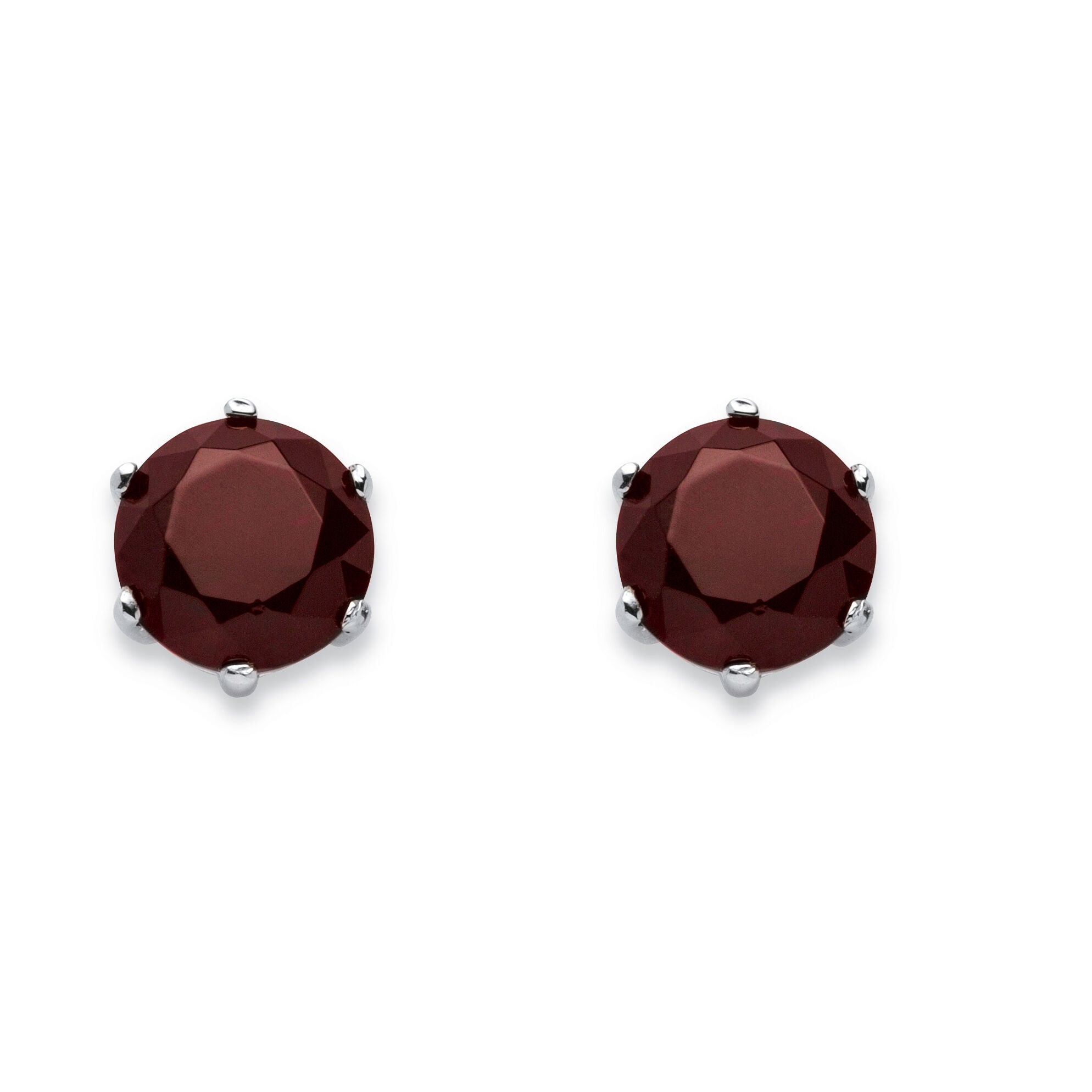 Women's Birthstone .925 Sterling Silver Stud Earrings by PalmBeach Jewelry in January (Size ONE SIZE)