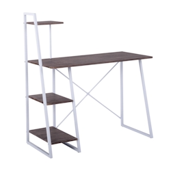 WellHome - Schreibtisch mit Regalen in Walnussweiß 102x50x75cm Image
