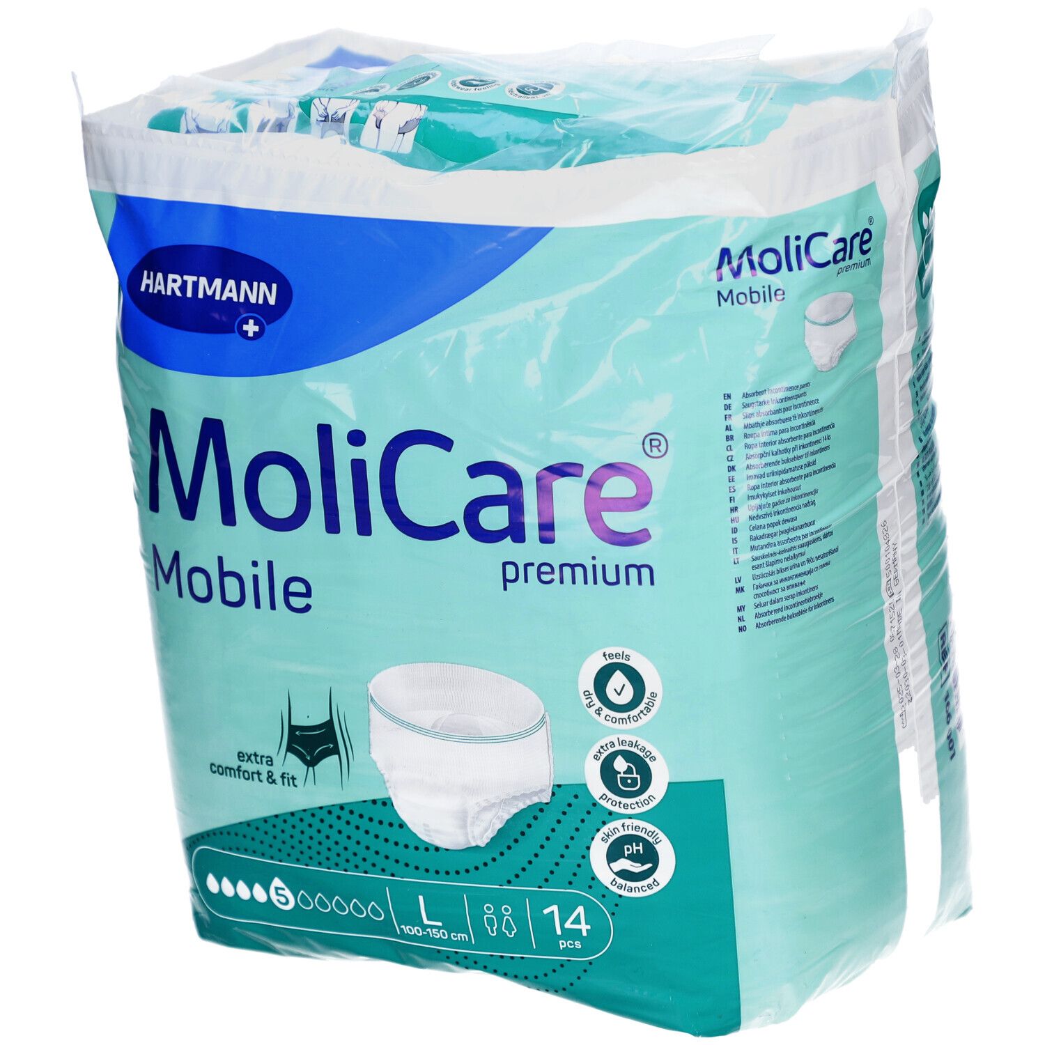 Molicare Premium Mobile 5 Tropfen Gr.L 14 St Beutel Image