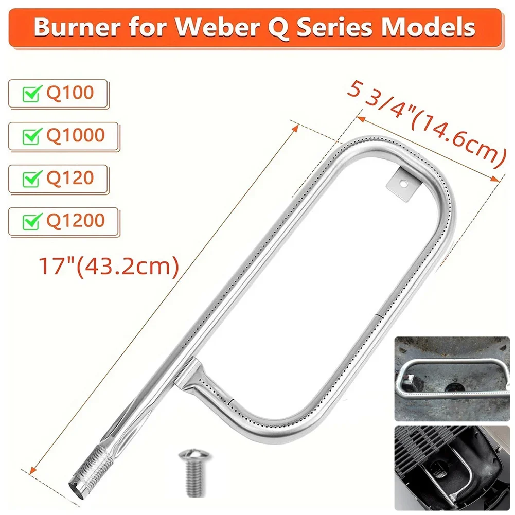 60040 Heizelement Top Heat Grill 304 Edelstahl BBQ Grill Teil 17 Zoll Gasgrill Rohr Ersatz für Weber Q100 Q120 Image