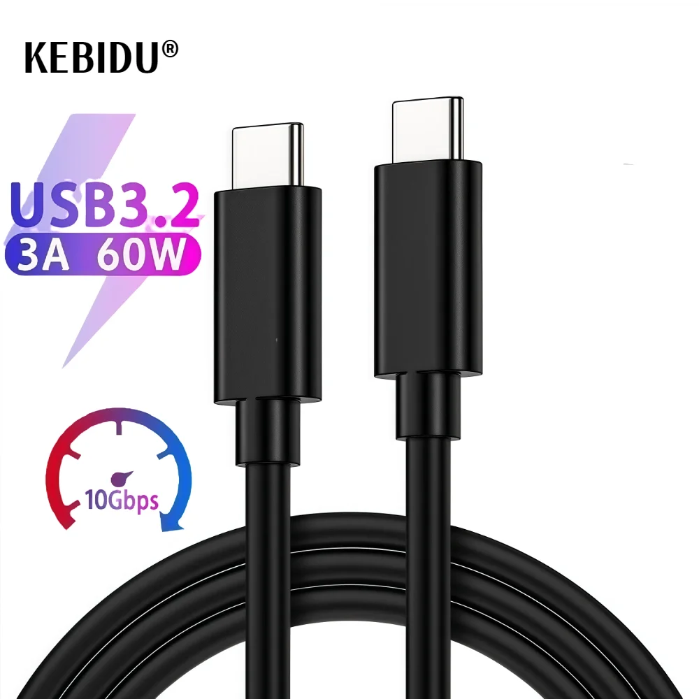 USB3.2 Gen2 10 Gbit/s Typ-C-Kabel USB C auf Typ-C 3.2 Datenübertragung USB C SSD Festplattenkabel PD 60 W 3 A Schnelllade-Ladekabel Image