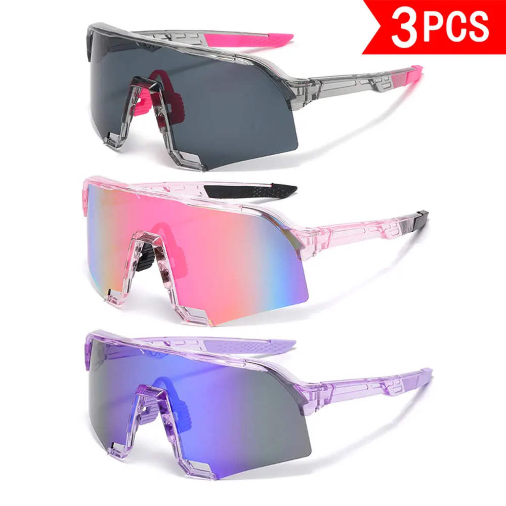 3-teiliges Set mit neuen trendigen Brillen mit großem Rahmen und hochauflösenden True-Coating-Gläsern, stilvolle und verträumte bunte Farben, Unisex, geeignet für verschiedene Anlässe Image