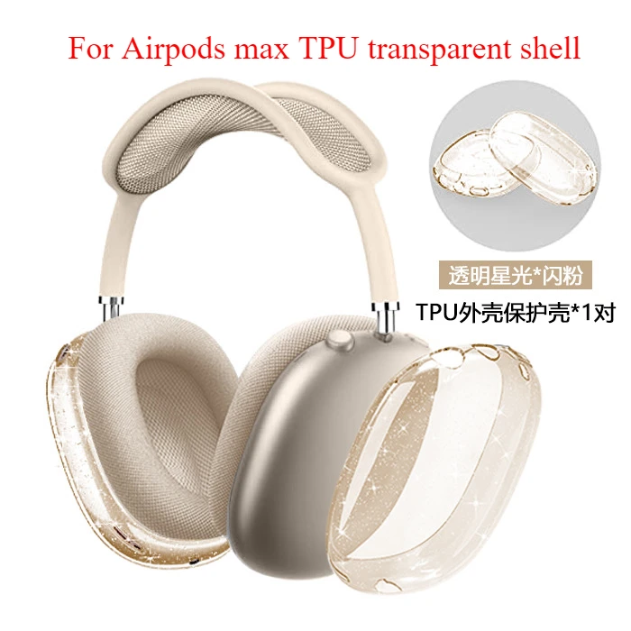 Hochwertige Schutzhülle, geeignet für Apple Airpods Max Kopfhörerhülle, klare Glitzer-TPU-Kopfhörerhülle, Schutzhülle Image