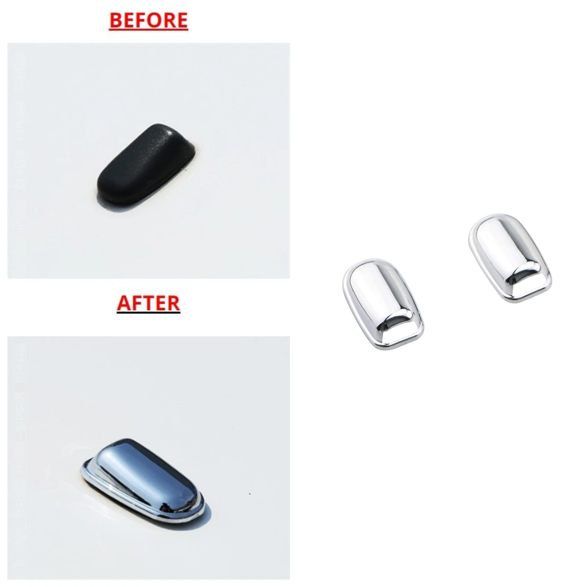 Für Ford Fiesta MK7 2009 - 2016 Frontscheibe Wasser Spray Düse Abdeckung 2Pcs Waschanlage Düse Kappe Aufkleber Zubehör Image