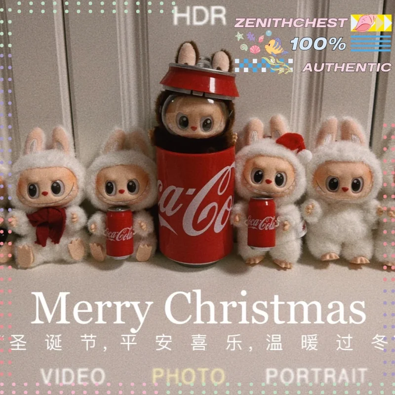 Authentisches POP MART LABUBU The Monsters V3 Coca Cola Series Vinyl-Puppenset zum Sammeln, Überraschungsgeschenk und Kleidung