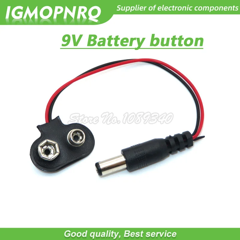 10PCS 9V Batterie schnalle 10cm Snap Kabel zu DC 9V Clip Männlich Linie Batterie Adapter für R3 DIY Jack Stecker Image