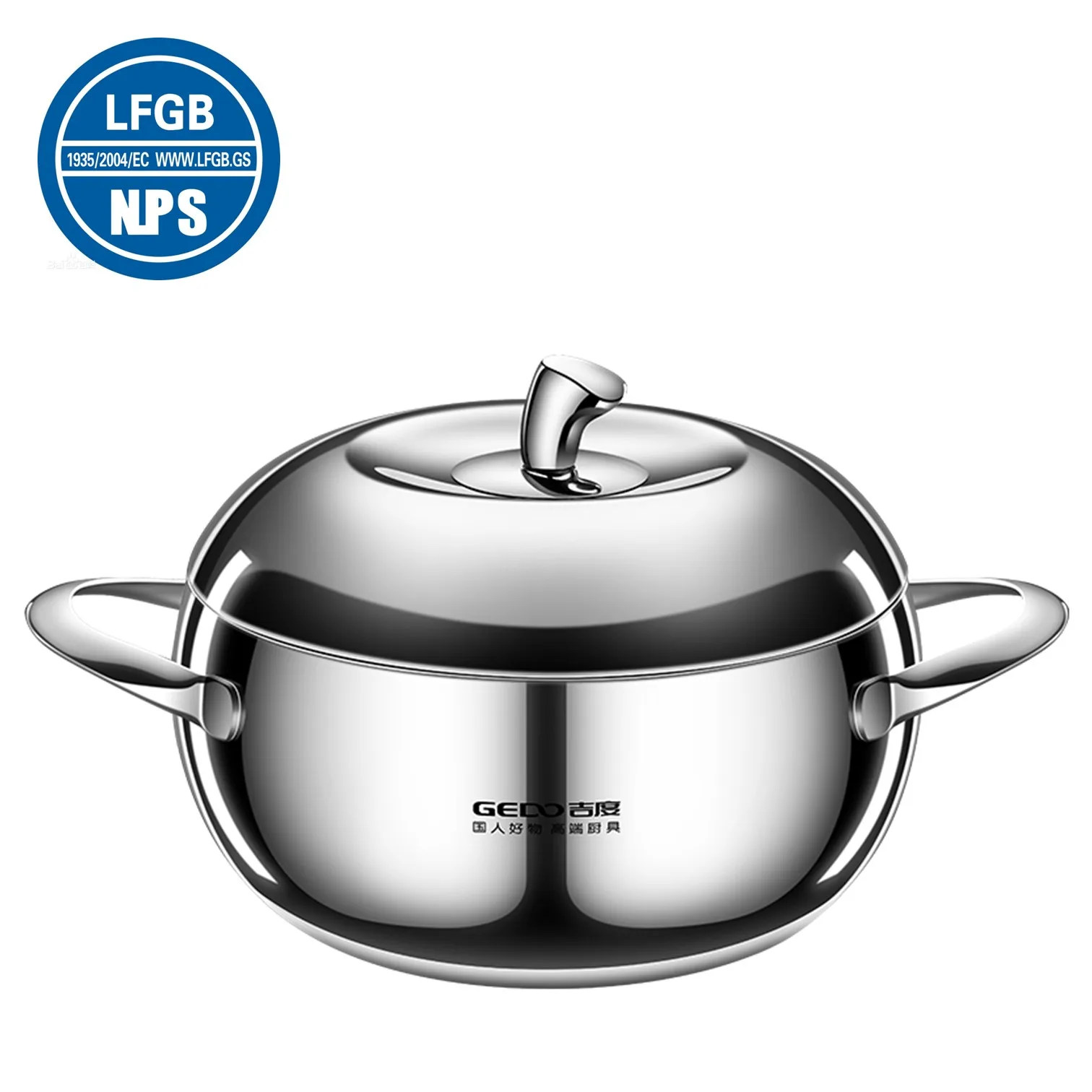 LFGB-Zertifizierung, Edelstahl 304, 3,2 l, 3,8 l, Apfelform-Schmortopf, ultradicker Küchentopf, interner Zirkulationstopf Image