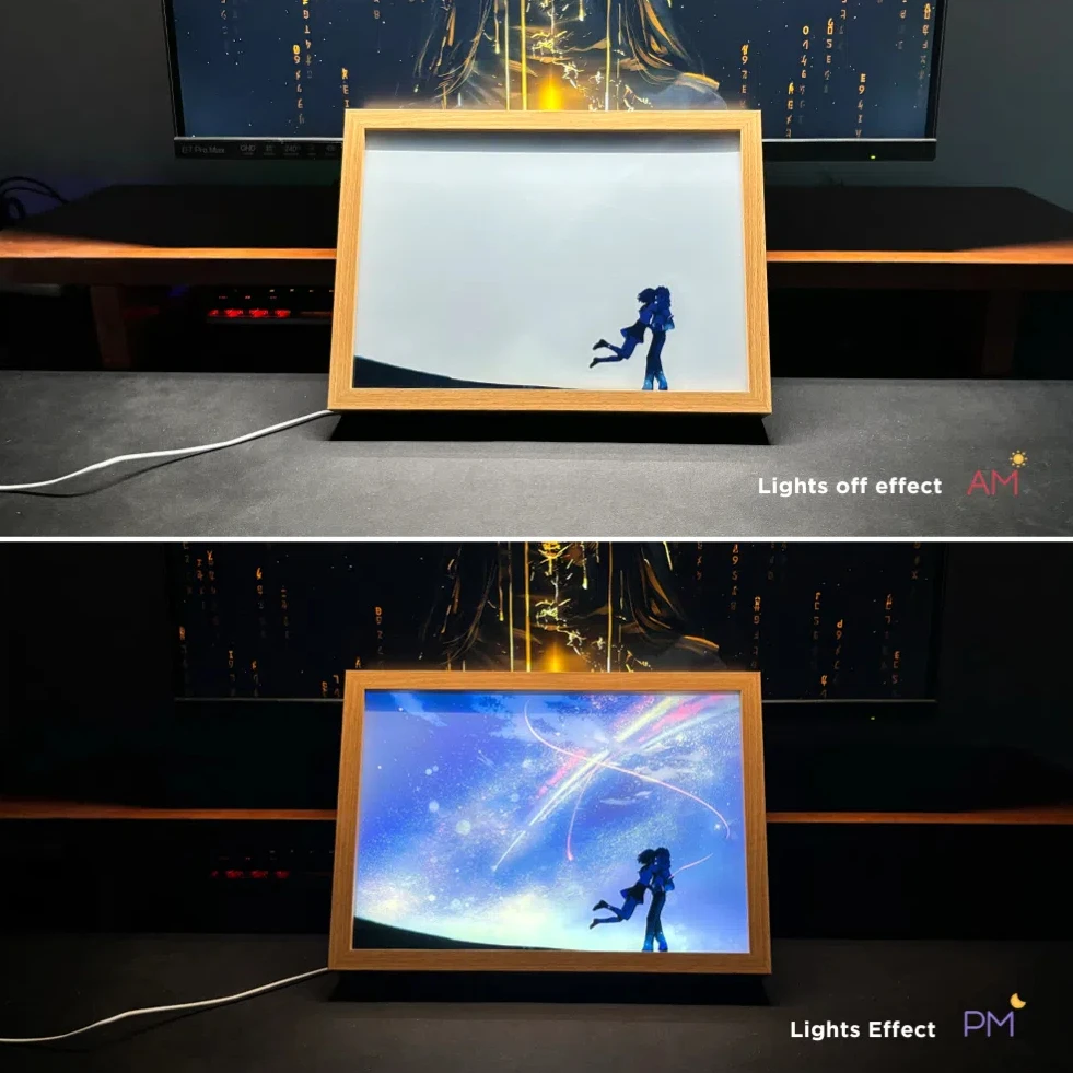 Cartoon Animation Ihr Licht Malerei Spielzeug Name USB Plug-in Tricolor LED Nachtlicht Sternenhimmel Schreibtischlampe Stimmungslicht Paar Geschenk