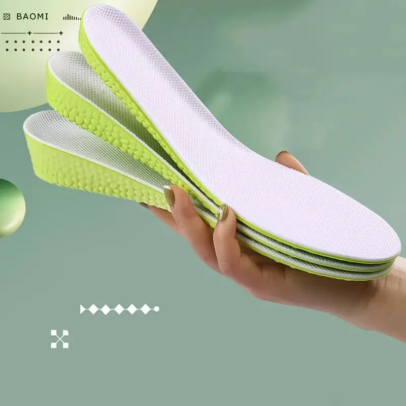 1 Paar Sport-Stoßdämpfungs-Einlegesohle für Füße, Höhenerhöhung, Vorlagen, Männer und Frauen, Schuheinlagen, 1,5 cm/2,5 cm/3,5 cm, wachsende Sohle Image