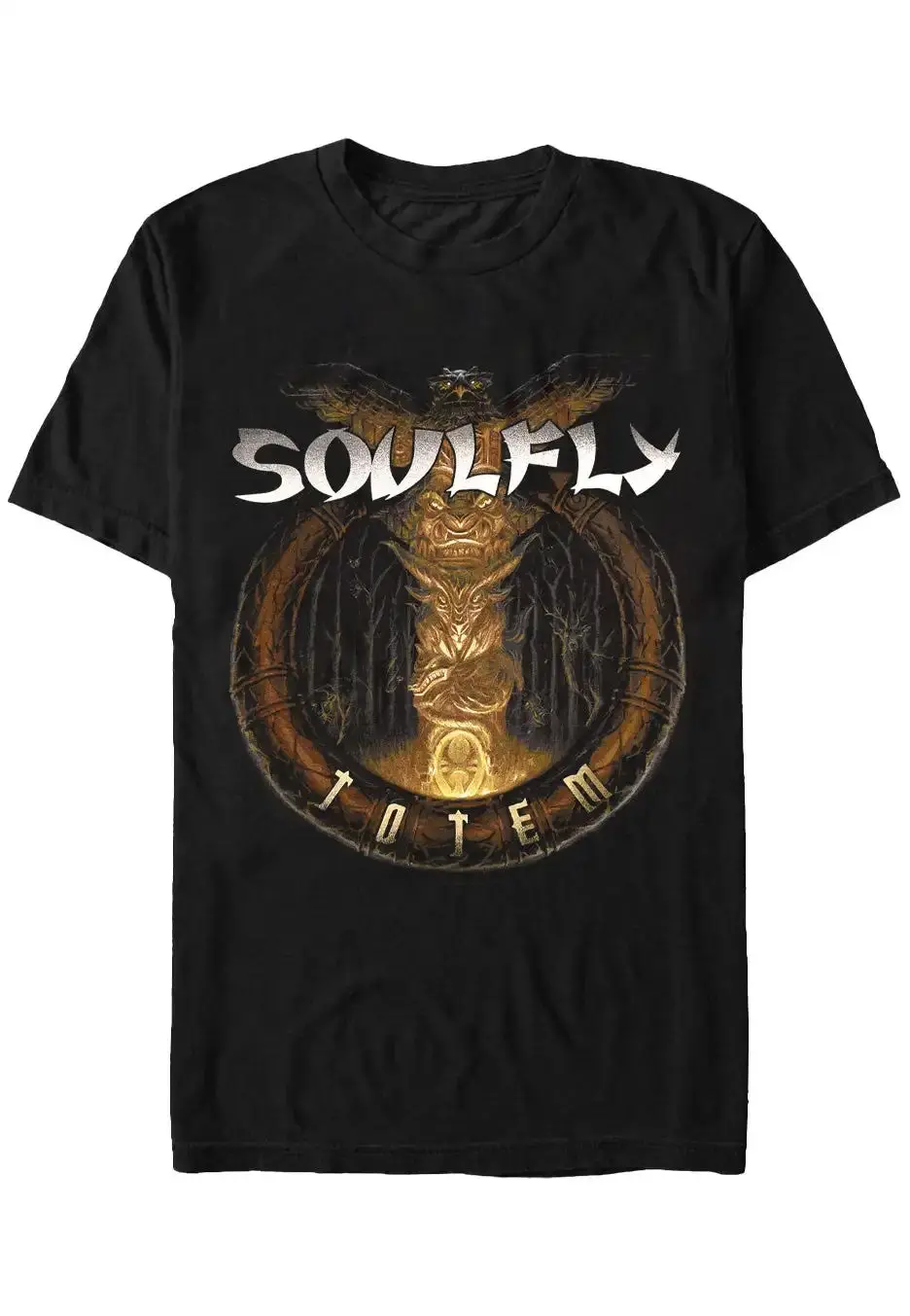 Lässiges und bequemes T-Shirt Soulfly Totem T-Shirt Peripherer Musterdruck Baumwolle Herren- und Damen-T-Shirt Unisex