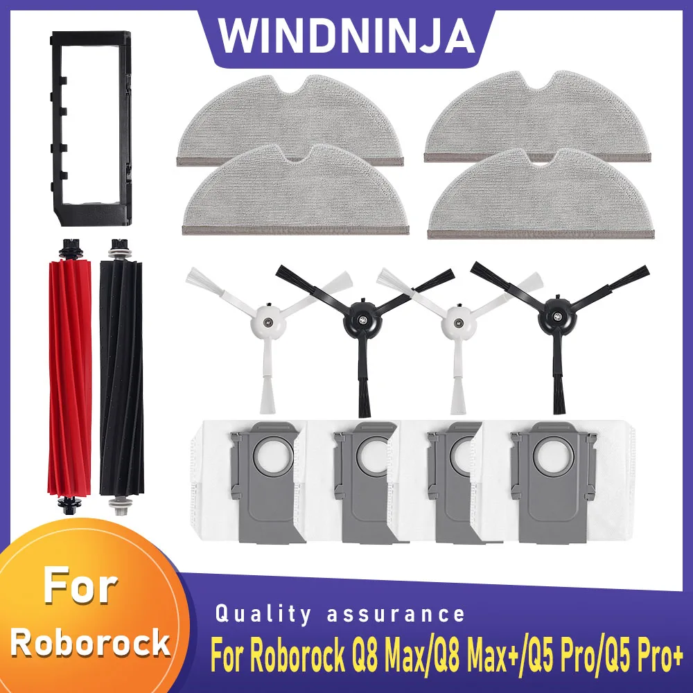 Hauptseitenbürste HEPA-Filter Mopptücher Staubbeutel für Roborock Q8 Max/Q8 Max+/Q8 Max Plus/Q5 Pro/Q5 Pro+/Q5 Pro Plus Vakuumteil Image