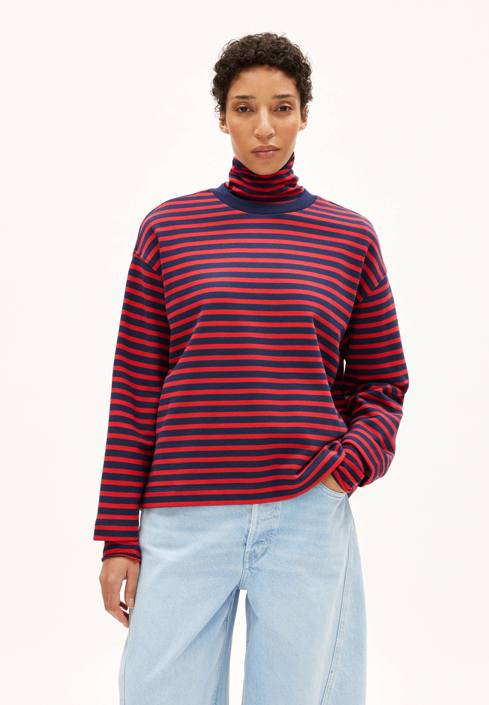 FRANKAA MAARLEN STRIPE | Sweatshirt aus Bio-Baumwolle - mehrfarbig (M) Image