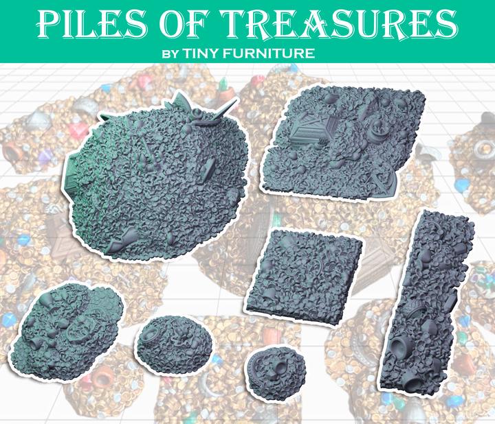 7 pezzi di monete e monete in miniatura per DnD Dungeons and Dragons 28 mm/32 mm TTRPG Scatter Scenery Pirate Treasure miniature Pathfinder 5e DnD
