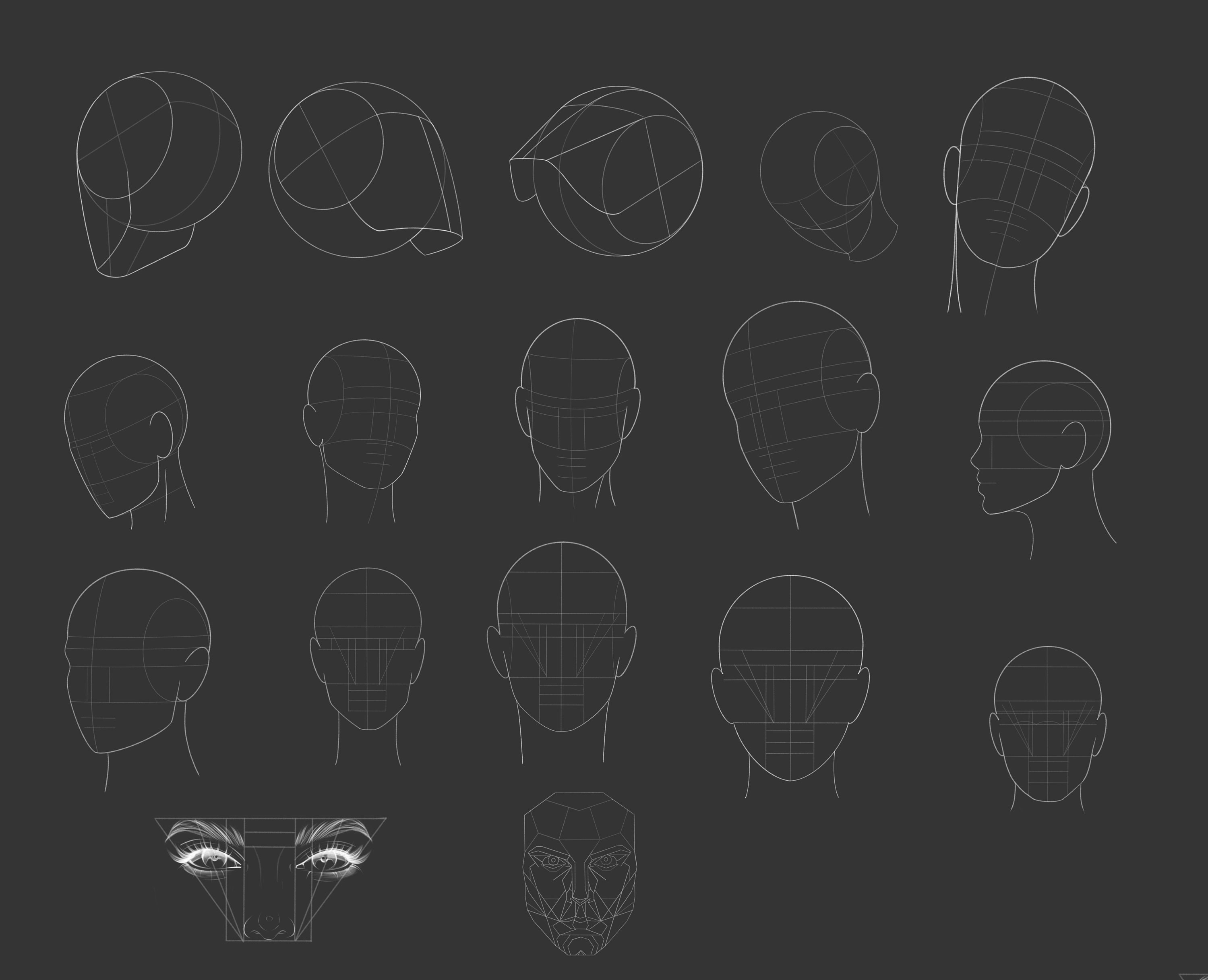 Procreate Portrait Guide Stamps / Procreate portrait brushes / Procreate brushes / Procreate stamps / Procreate head stamp / Procreate guide