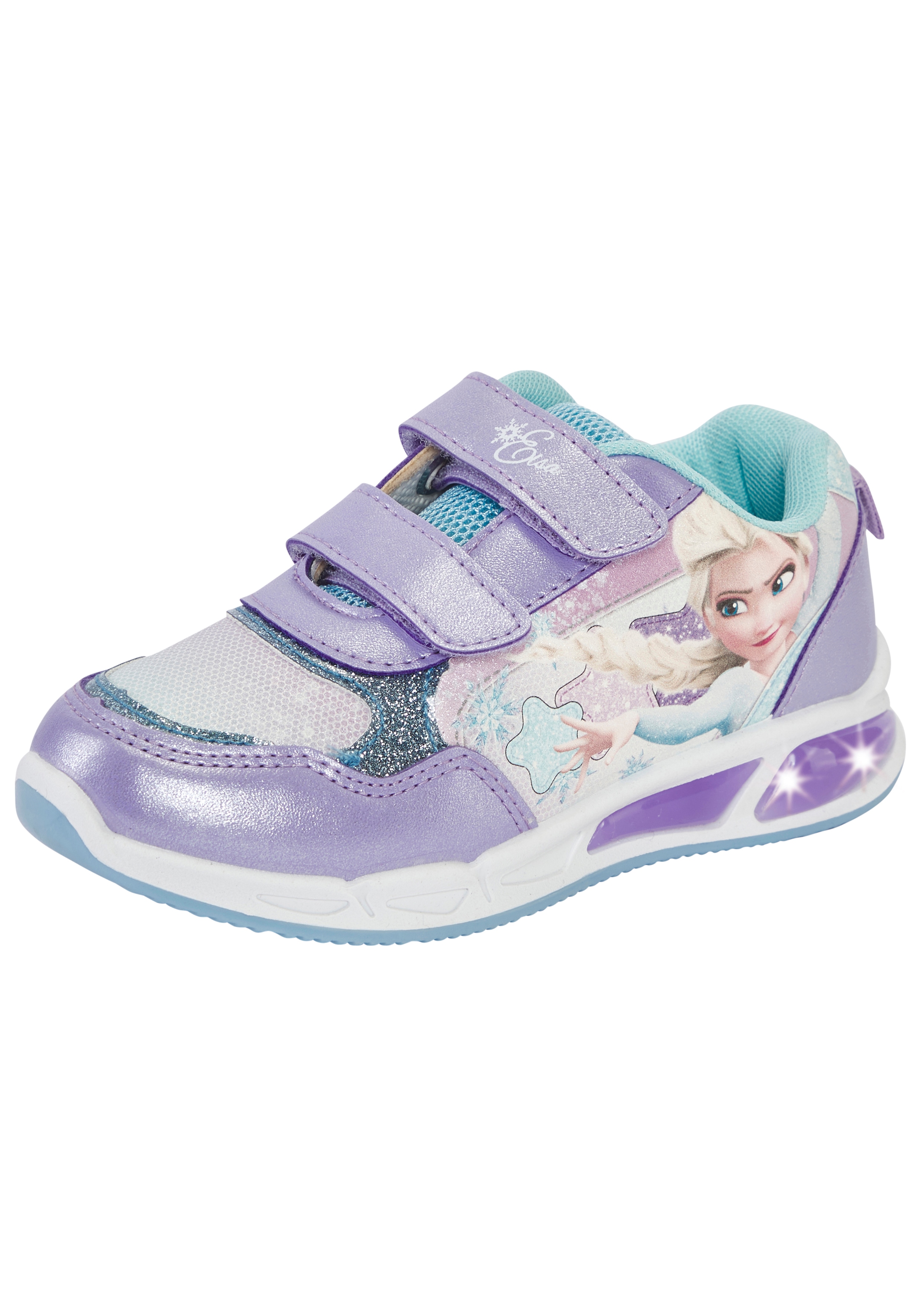 Sneaker DISNEY "FROZEN", Mädchen, Gr. 29, lila, Synthetik, Schuhe Sneaker, mit cooler Blinkfunktion