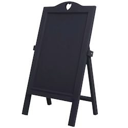 PROREGAL Werbetafel HxBxT 66x37x27cm Shabby-Look Vintage Dunkelgrau Aufsteller Kreidetafel Image