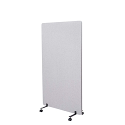 PROREGAL Akustik-Trennwand HxBxT 147x80x39cm doppelwandig rollbar Stoff/Textil Grau Büro-Sichtschutz Raumteiler Pinnwand Image