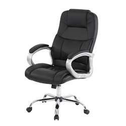 PROREGAL Profi-Bürostuhl Housten XXL Chefsessel Drehstuhl US-Version HxBxT 115x66x75cm Sitzhöhe 49cm Kunstleder Schwarz 150kg belastbar Image