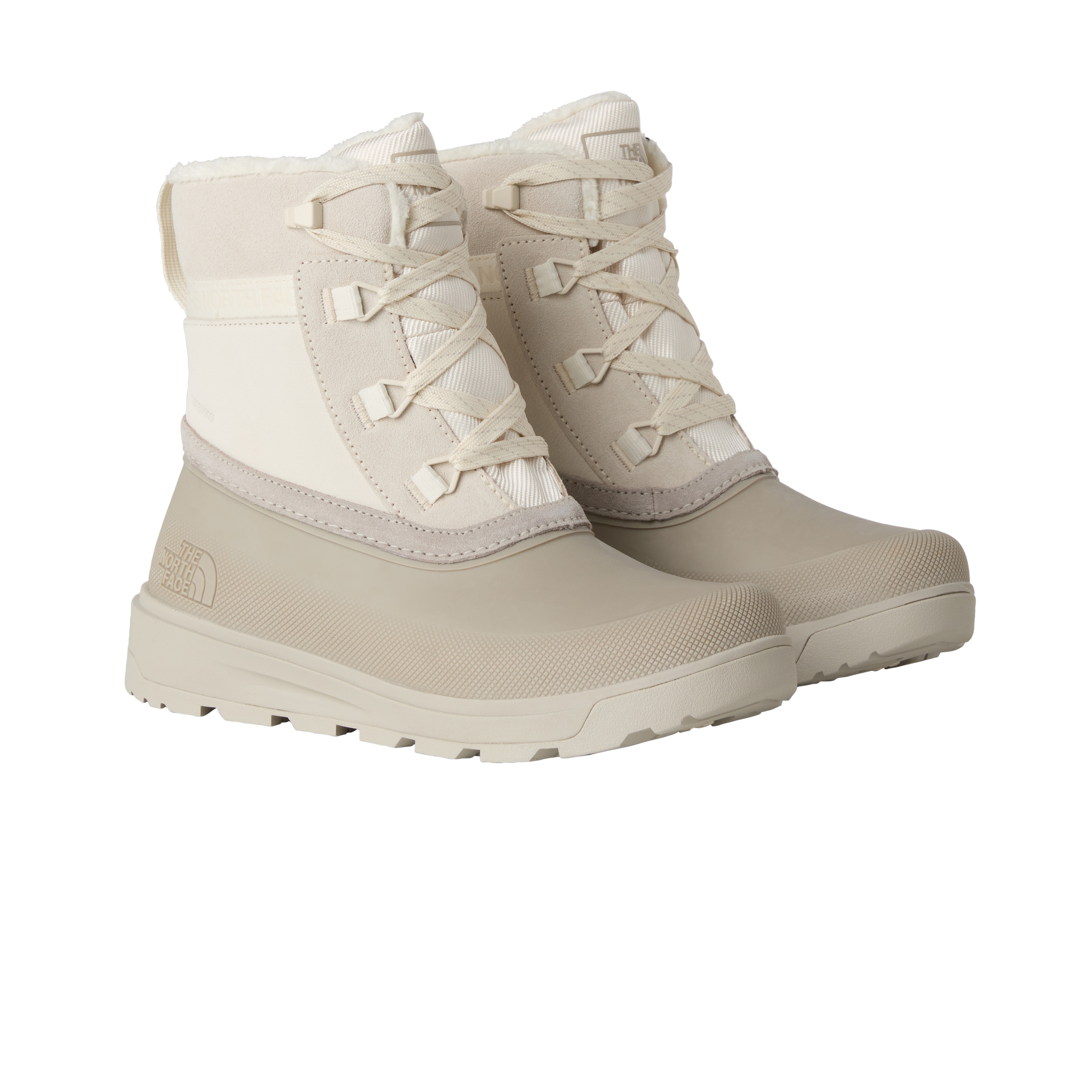 Winterstiefel THE NORTH FACE "W SHELLISTA V SHORTY WP", Damen, Gr. 36, weiß dune, soapstone, Leder, Schuhe Winterstiefel, Winterschuhe, Winterboots, Snowboots, wasserdicht