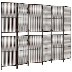vidaXL Paravent 6-tlg. Braun Poly Rattan Image