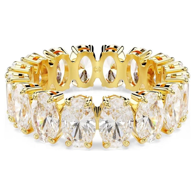 Oval Cut Matrix Ring - Metallic - Swarovski Rings