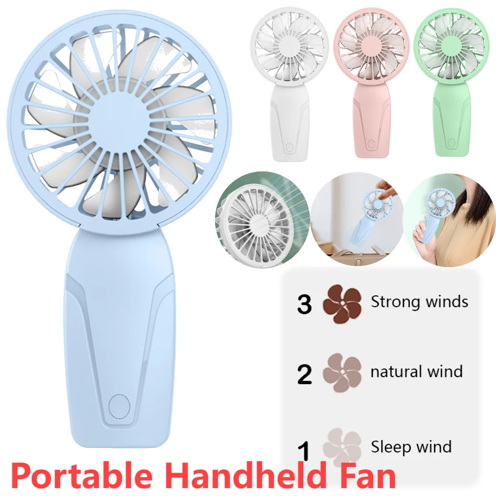 Tragbarer Mini-Taschenventilator, tragbarer kleiner Handventilator, ABS, leicht, niedliches Aussehen, wiederaufladbarer USB-Mini-Ventilator für unterwegs, Kühlung Image