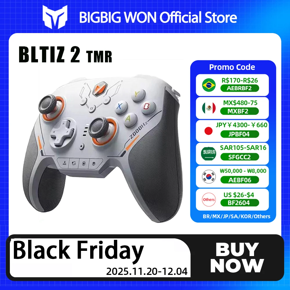 BIGBIGWON Blitz 2 Pro Drahtlose Bluetooth-Gamepads Somatosensory-Controller Angepasste 2000 Hz TMR-Joysticks für NS PC Steam Game Image
