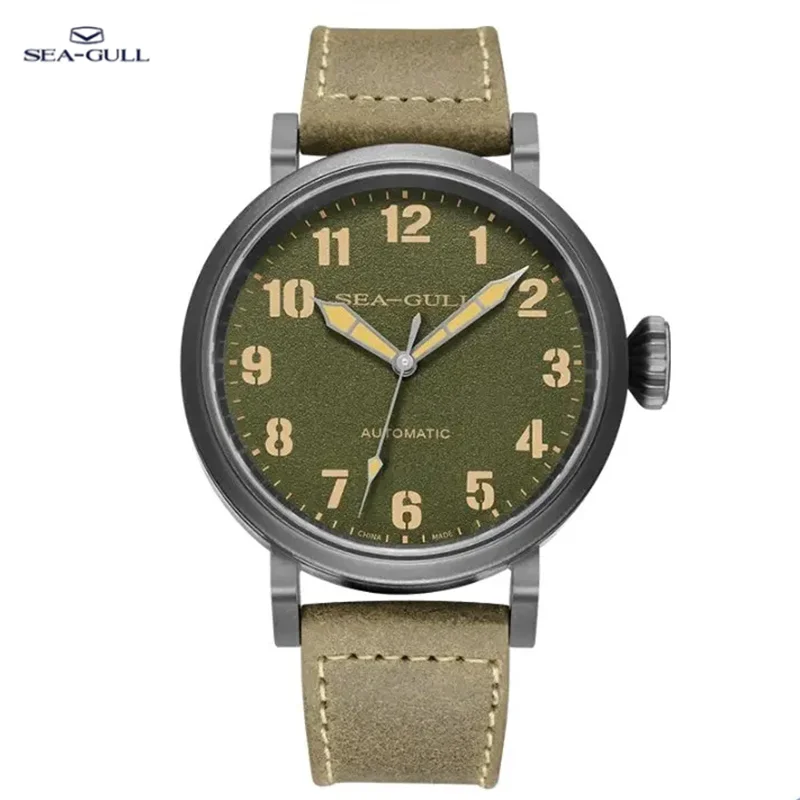 Möwen-Militäruhren, Vintage-Uhren für Herren, 42 mm, Fliegeruhr, Saphirglas, 50 m wasserdicht, automatische mechanische Uhr Image