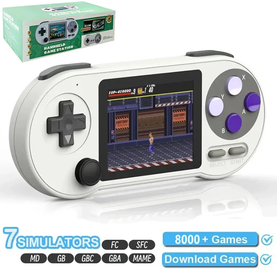 SF2000 3 pouces IPS écran Portable Console de jeu Mini lecteur de jeu vidéo rétro intégré 8000 + jeux Console de jeu sortie AV