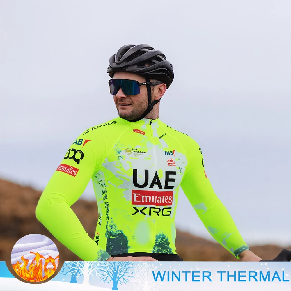 Abbigliamento da ciclismo UAE Uomo Kit da ciclismo invernale Bicicletta da uomo Maglia da bici da uomo Set di abbigliamento sportivo da uomo Maillot Set di abbigliamento da uomo Mtb