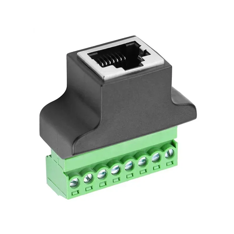RJ45-Stecker auf Schraubklemmen-Adapter, RJ45-Buchse auf 8-poligen Stecker, RJ45-Splitter für CCTV, DVR, CCTV-Zubehör, 2/4/8 Stück Image
