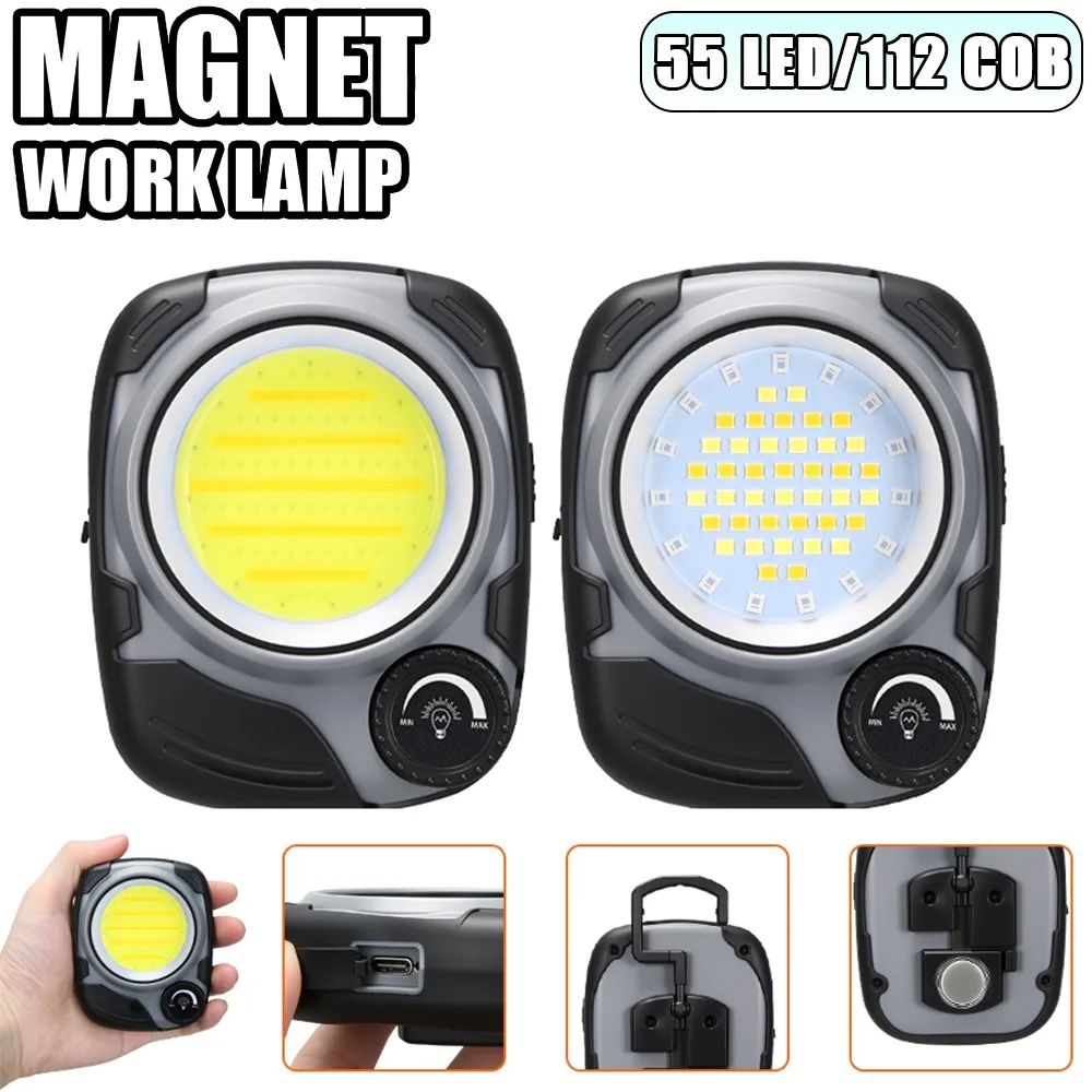 Superhelle tragbare Campinglaterne, wiederaufladbare USB-Taschenlampe, Mini-Arbeitslicht, Outdoor-Camping, Notfall-Arbeitslampe mit Haken