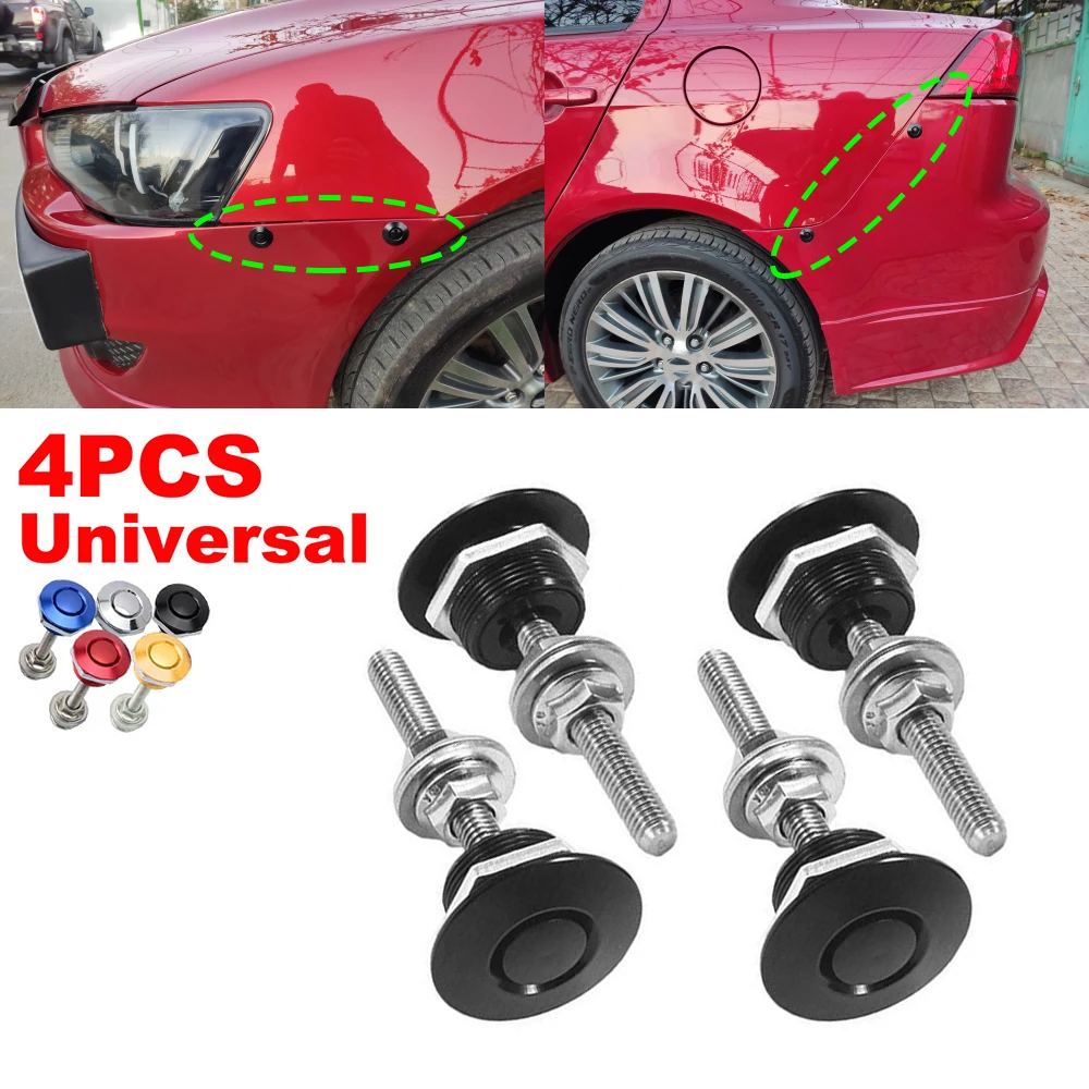 4 pezzi universale per cofano paraurti anteriore per auto perno pulsante in alluminio billet kit corpo clip chiusura cofano motore da corsa a sgancio rapido