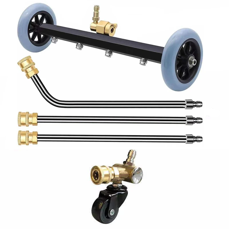 16-Zoll-Hochdruck-Auto-Chassis-Waschmaschine unter dem Körper, Reinigung von Wasser, Besenbürste, Autoreiniger mit 1/4 Anschluss, 3-Zauber-Set Image
