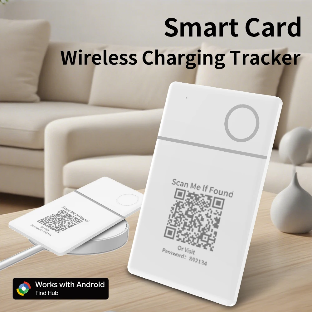 RSH Android GPS Finder QR Code Anti-Lost Smart Tag Wireless Charging Card Locator via Google Find Hub App Remote View Location