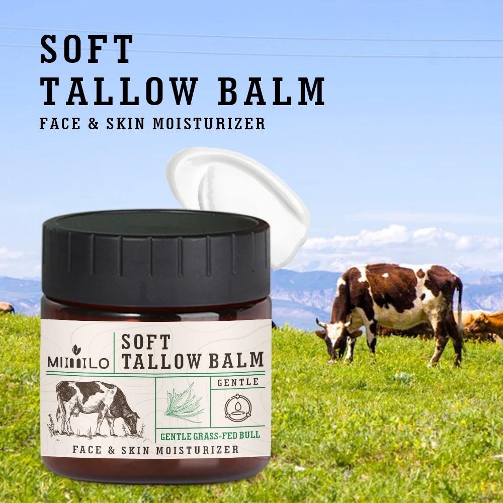 4,2 Unzen SOFT TALLOW Balsam, sanft, tief nährend, natürliches Rindfleisch groß – geruchlos, verbessert Trockenheit, geeignet für empfindliche Haut Image