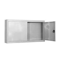 PROREGAL Werkzeugschrank hängend AMEGO | HxBxT 55x120x27,5cm | Metall | Abschließbar | Weiß | Werkstattschrank Hängeschrank Image